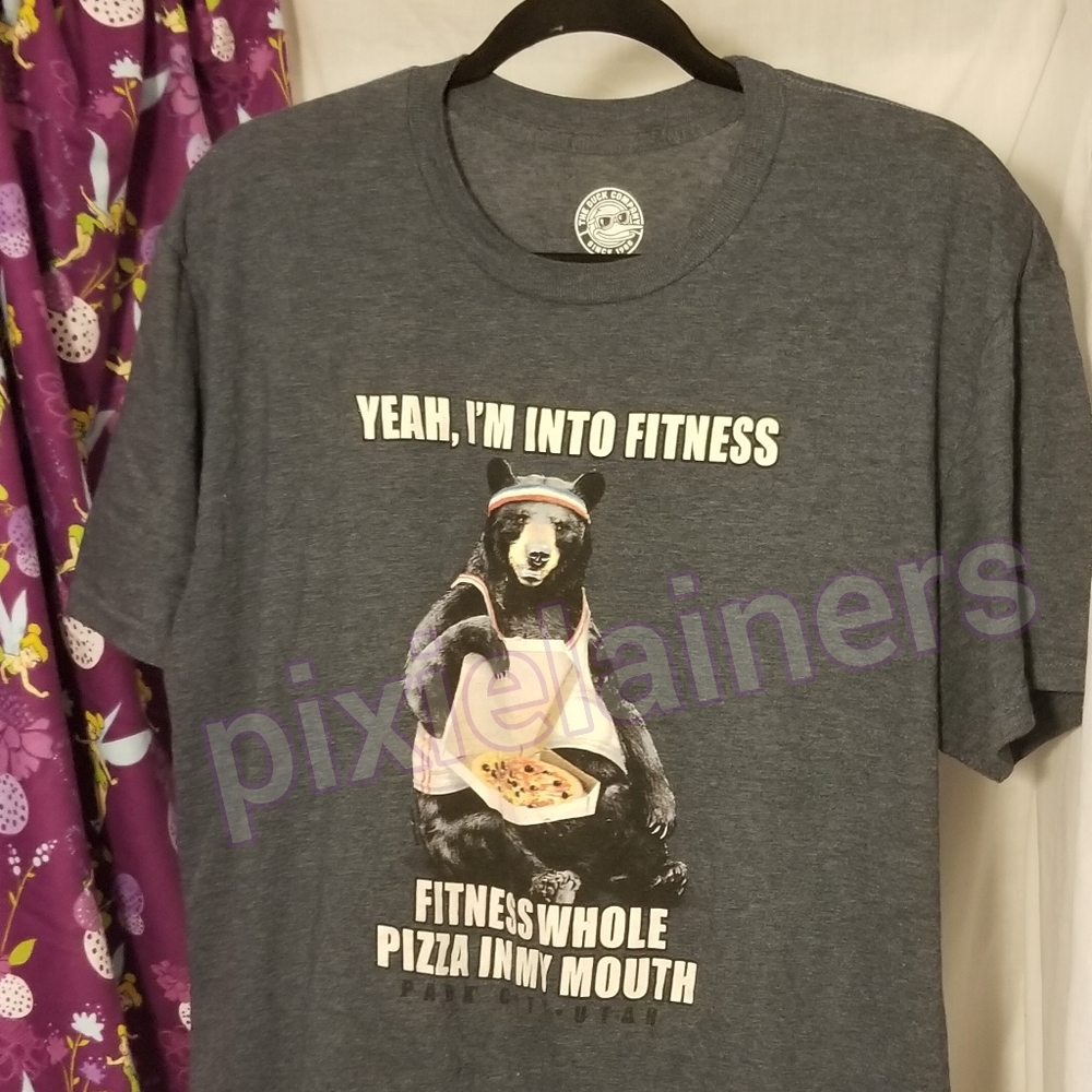 EUC HUMOROUS DIET FITNESS T-SHIRT Heather Blue